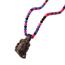 Acryl Christus hanger ketting met kralen ketting-Donkerbruin