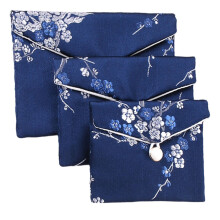 Vintage Brocade Jewelry Storage Bag Multi Purpose-Blue