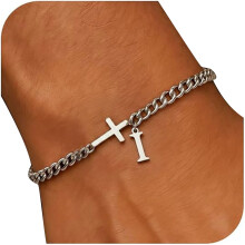 Distinctive Crucifix Letter Bracelet Stainless Steel-I