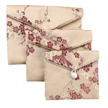 Portable Vintage Brocade Jewelry Organizers Pouch For-Gold