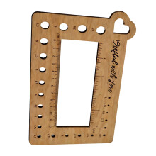 Wooden Knitting Gauge And Crochet Ruler Stitching Counter For