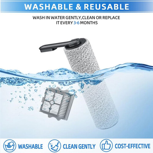 For  Steam 2.0/Steam2.0 Pro Max Floor Scrubber Accessories Roller Brush Filter Element Replacement Kit Brush 1
