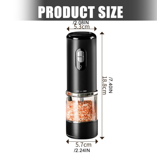 Electric Salts and Pepper Mill Set USB Recharging Adjustable 2