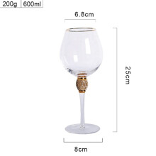 4Pcs Crystal Gold Rimmed Wine Glasses Set Elegant Diamond Decorative Long Stem Champagne Flutes Cocktail Glass Gifts A