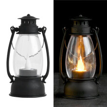 Vintag Candle Lanterns for Indoors 24Pcs  Lantern with Flicker Candles Small Hanging Lanterns for Home Decor Black