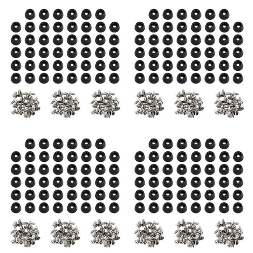 480 Pcs de Tábua de Corte Macia Pés de Borracha com Parafusos de Aço Inoxidável 0,28 x 0,59 para Móveis, Eletrônicos e Eletrodomésticos