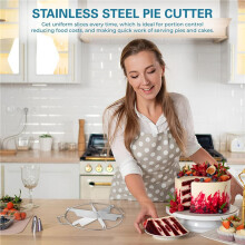 5X Stainless Steel Pie Cutter 6-Slice Pie Cutter Creates Beautifully Uniform Slices of Pie