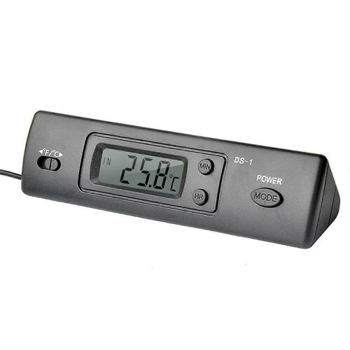 -1 Car Thermometer LCD Display C/F Clock Temperature Sensor Controller Indoor Outdoor Thermostat with Probe 1