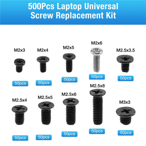 500Pcs Laptop Universal Screw Replacement Kit M2, M2.5, M3 for   Gateway 2