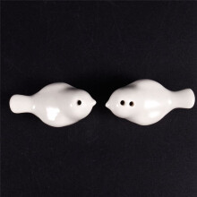 3 Set of Love Birds Ceramic Salt and Pepper Shakers Personalised Wedding Favors - White