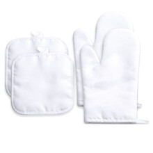 Sublimation Blank Ugn Mitts Set Handskar och Sublimation Blank Pot Pad för DIY KöK Matsal TillbehöR 4St