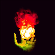 2X Halloween Floating Fireball Prop Flame Lamp Prop Artificial Fake Fire Floating Props No Flame for Home Halloween
