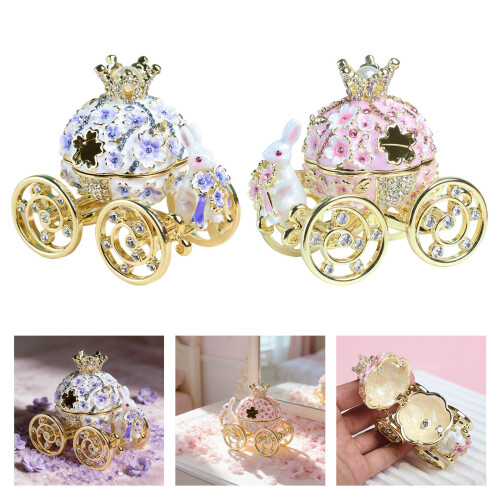 Boîte décorative en forme de chariot de lapin, pour-Violet 2