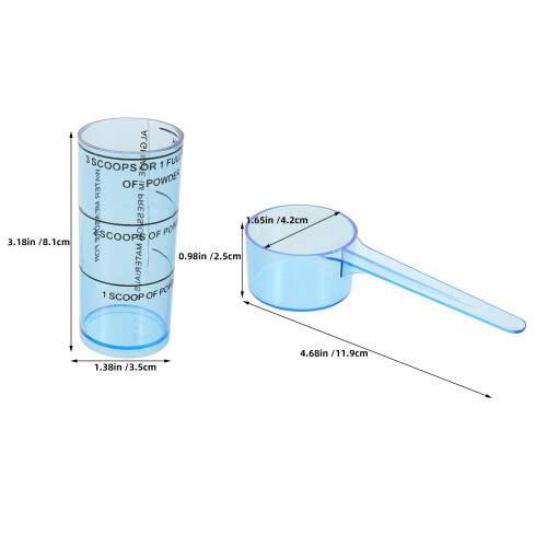 2Sets Dental Messlöffel Messbecher Set Blau 1