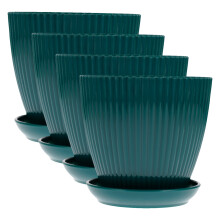 Large Nursery Pots Flower Pot Dark Green 4pcs