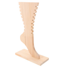 Beige Wooden Foot-Shaped Necklace Bracelet Display Stand Organizer