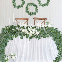 5-Pack 6.5 Feet Artificial Eucalyptus with Willow Garland Fake Vine Plant with Leaves Faux Silver Dollar Greenery