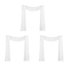 Wedding Arch Draping Fabric 3 Panel 29.5Inch X 19.6Ft White Sheer Chiffon Curtain Drapes for Wedding Ceremony