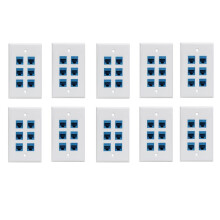 10X Cat 6 Ethernet Wand Platte 6 Port, Ethernet Wand Platte Buchse-Buchse Abnehmbar, Kompatibel mit Cat7/6/6E/5/5E