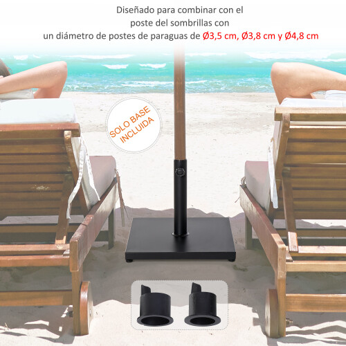 Outsunny Base para Parasol Negro 45 x 45 x 39cm 1