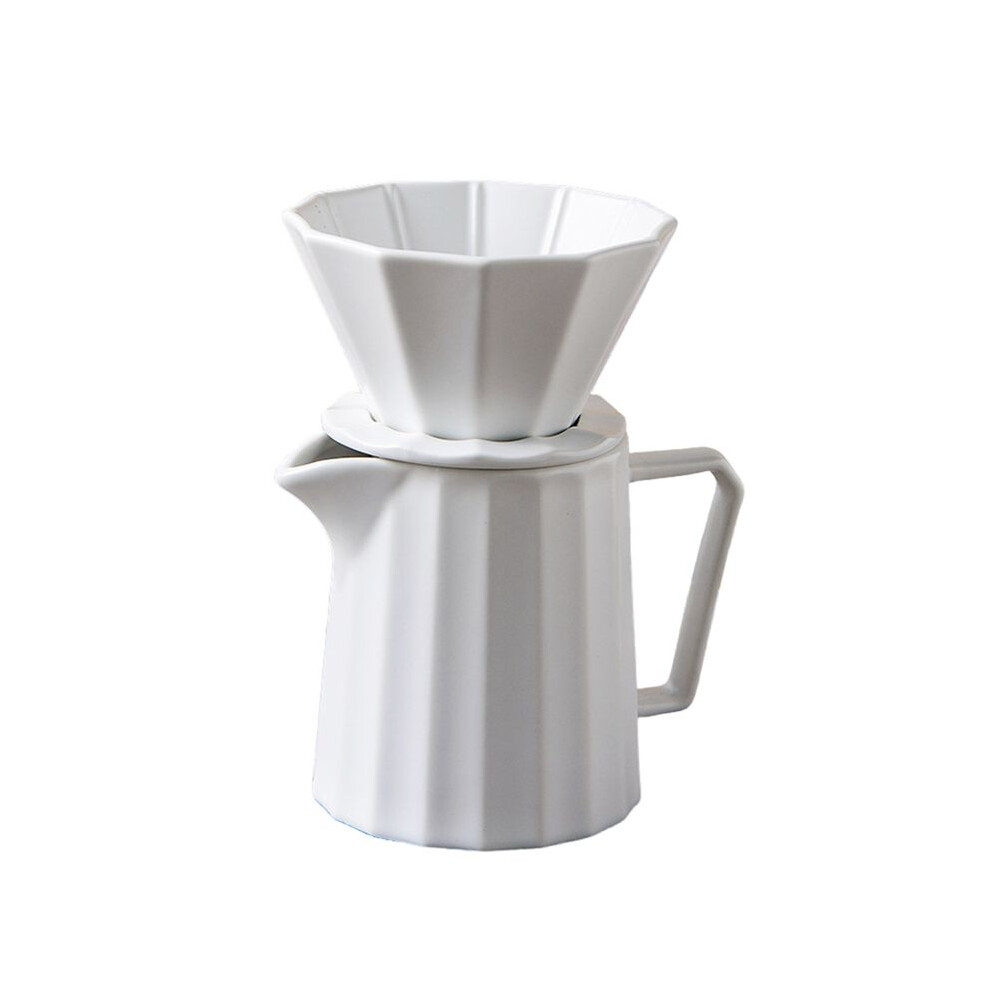 Coffee Drip Filter 1-2 Cups Ceramic Coffee Dripper Permanent Pour Over Coffee Maker With Separate Stand For Filte 400Ml White 6033488571353