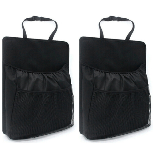 2X Car Net Mesh Pocket  Back Multi-Pocket Storage Bag Organizer Holder Black