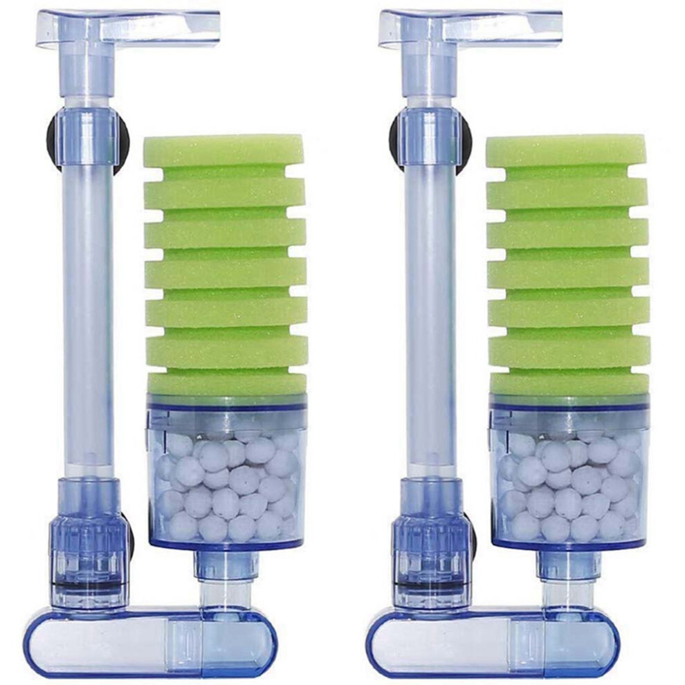 2X Aquarium Filter,Ultra Quiet Aquarium Biochemical Sponge Filter 6032402071542
