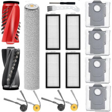 Rouleau Principal, Brosse Latérale, Filtre HEPA, Lingettes de Nettoyage, Sac à Poussière pour Aspirateur Robot pour Qrevo Curv 2 Flow