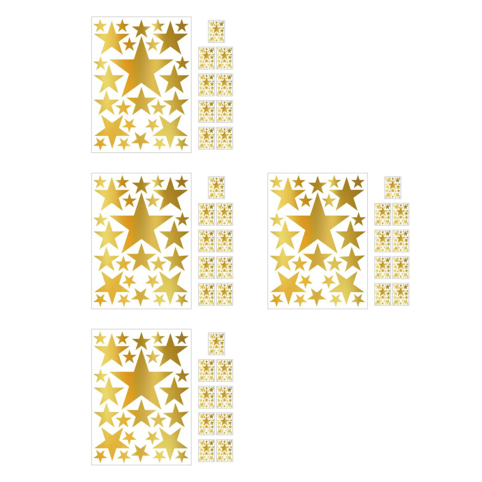 40Pcs Self Adhesive Star Stickers Vinyl Wall Decor For Girls Room Gold Totority