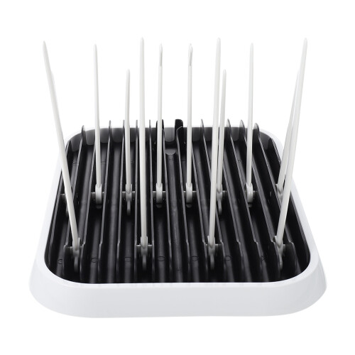 1Pc Foldable Baby Bottle Drainer Black Pp+abs Drying Storage Rack