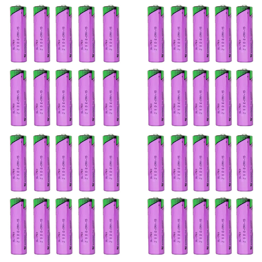 40Pack Sl760 3.6V Lithium Aa Battery 2200Mah Nonrechargeable Long Life Industrial Memory Backup For Plc 9330225502272