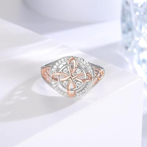 Sophisticated Copper Ring Accented By Geometric Design And-8 1