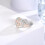 Perfect Fit Geometric Two Tone Copper Zircon Ring Size-6 7