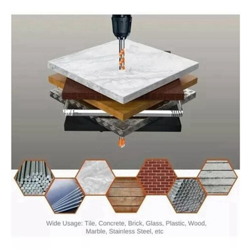 14Pcs  Drill Bits,Concrete Drill Bit, Drilling and Punching Work Kit for Ceramic Tile, Concrete, Brick, Glass 2