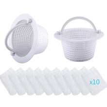Pool Skimmer Basket Replacement for Hayward SP1091WM and Pentair 513330, Above Ground Kit with 10 Socks