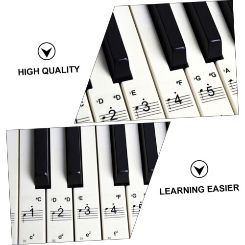 Removable Piano Key Stickers for Beginners, Easy Apply Labels for Fast Note Recognition and Learning 1