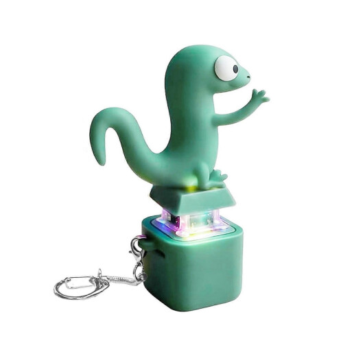 1 Piece Lizard Button Keychain Decompression Toys Funny Lizard Sounds And Flash Effects Rechargeable