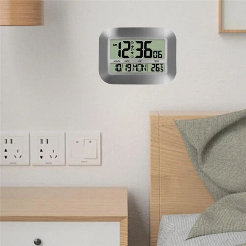 Alarm Clocks for Bedrooms Silent LED Clock for Tabletop Multi-Functional Alarm Clock with Date Temperature Display 1