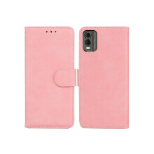 Pinkfarbene Flip-Handyhülle aus Leder, kompatibel mit Nokia XR20