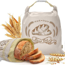 2er-Pack XL Bienenwachs-Brotbeutel für Sauerteigbrot, wiederverwendbare Aufbewahrung aus Bio-Baumwolle, gefriergeeignet