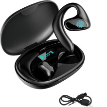 Talkbuds Übersetzer-Kopfhörer von Qinux, Bluetooth-Sprachübersetzer in 114 Sprachen, Schwarz, ideal für Reisen und Lernen (banx3_jstj)