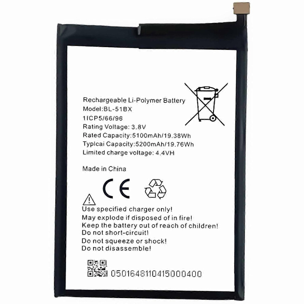 Compatible With Infinix Note 8 Note 8I Hot 10 3.80V 5100Mah Lithium-Ion Polymer Battery Pack (Model: Bl-51Bx) (Included) 9477002861297