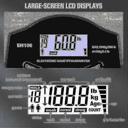 Digital handdynamometer för greppstyrka med USB LCD-skärm 1