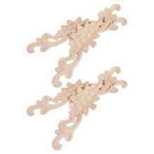 4Pcs European Style Beige Wood Applique for Furniture Decoration