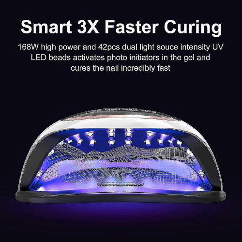 Λάμπα νυχιών LED UV, Λάμπες UV 168W για νύχια τζελ, Λάμπα νυχιών τζελ με μεγάλη οθ 1