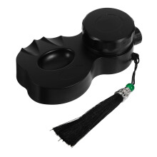 Portable Inkstone with Cover for Calligraphy, Sealed Ink Tray with Brush Rest, Easy Ink Mixing, Elegant Design