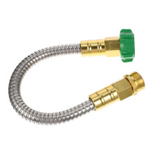 304 Stainless Steel Garden Hose Extension with Female to Female Connector, Flexible Corrosion Resistant Water Hose for RV, Camping, Gardening