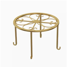 Gold Round Metal Plant Stand Rustproof Iron Shelf for Heavy Pots Indoor Outdoor Corner Balcony 1‑3 Pack