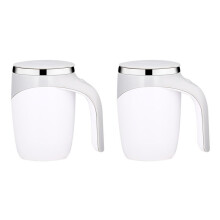 2 StüCk Lazy Coffee RüHrbecher, Automatischer RüHrbecher, Magnetisch Rotierender Elektrischer Milchbecher, Markierungsbecher Aus 304 Edelstahl