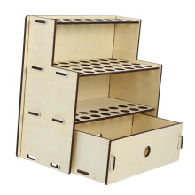 Wooden Paint Brush Organizer Rack with Removable Storage Stand for Markers and Colored Pencils